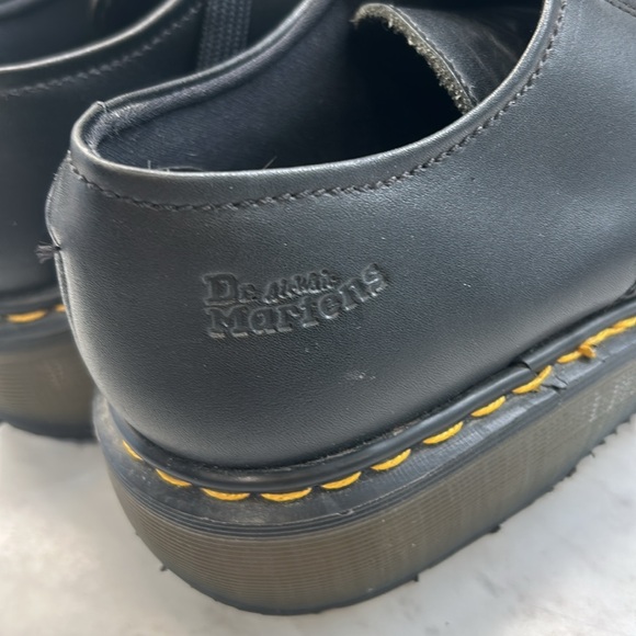 Dr Martens Made In England 90’s Black Tie Shoes Size 8 Men-10 Women Preowned - Picture 5 of 9